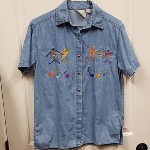 Very Important Pieces embroidered denim shirt